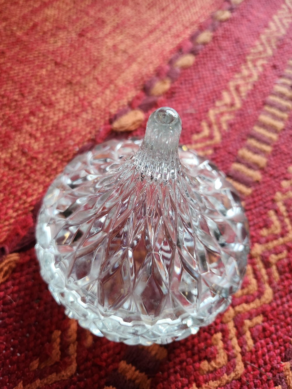 Set of 3  Dishes Crystal - Clear & Red - Picture 8 of 16